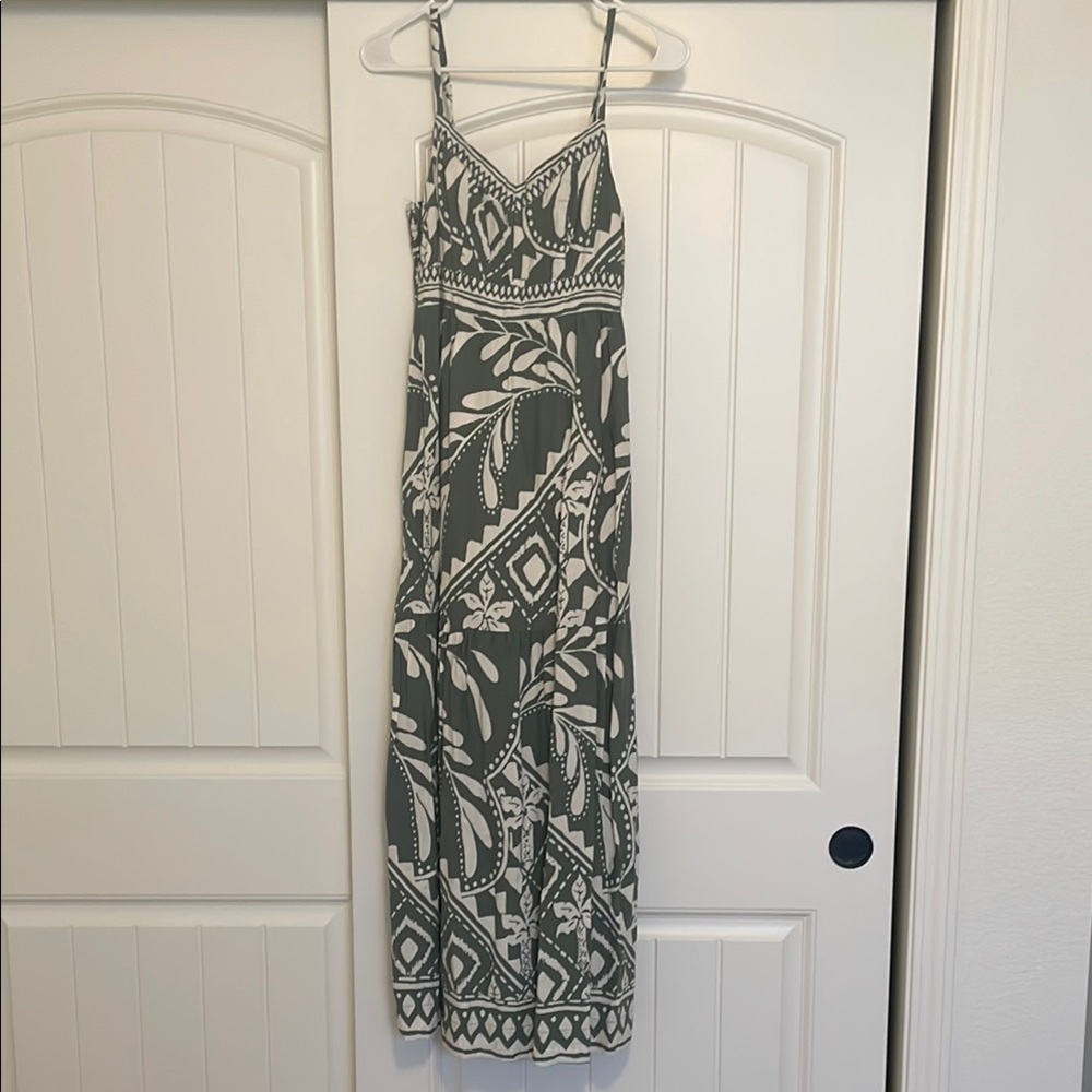 Z Supply Green and White Maxi Sundress Resort Wear